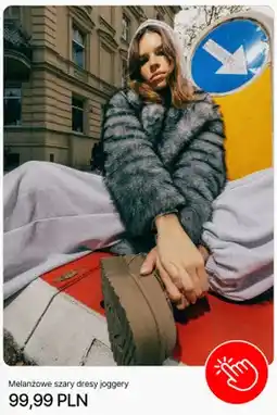 Cropp Melanżowe szary dresy joggery Cropp oferta