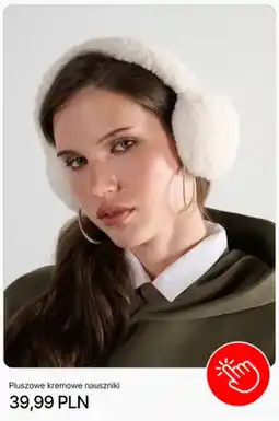Cropp Pluszowe kremowe nauszniki Cropp oferta