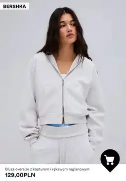 Bershka Bluza oversize z kapturem i rękawem raglanowym Bershka oferta
