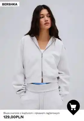 Bluza oversize z kapturem i rękawem raglanowym Bershka