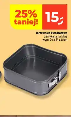 Dealz Tortownica kwadratowa zamykana na klips 24x24x8 cm ze stali węglowej oferta