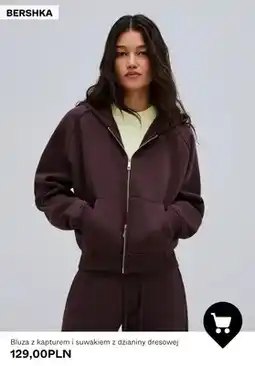 Bershka Bluza z kapturem i suwakiem z dzianiny dresowej Bershka oferta