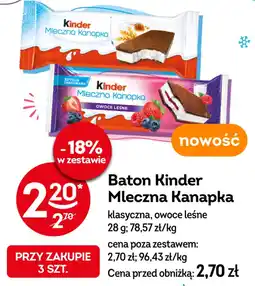 Żabka Kinder Baton Mleczna Kanapka oferta
