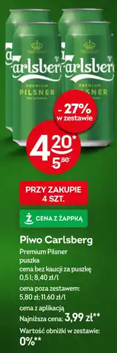 Żabka Piwo Carlsberg Premium Pilsner oferta