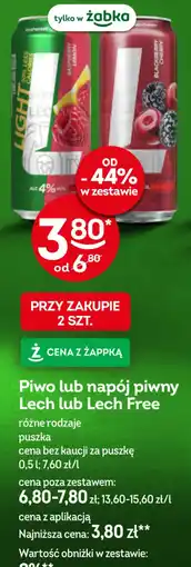 Żabka Piwo lub napój piwny Lech lub Lech Free oferta