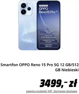 Media Markt Smartfon OPPO Reno 15 Pro 5G 12 GB/512 GB Niebieski oferta