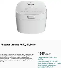 Biedronka Ryżowar Dreame FK50, 4 l, biały oferta