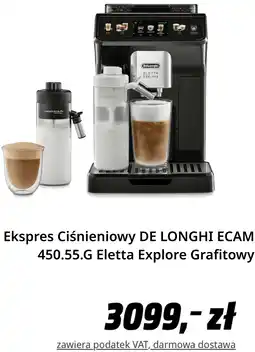 Media Markt Ekspres Ciśnieniowy DE LONGHI ECAM 450.55.G Eletta Explore Grafitowy oferta