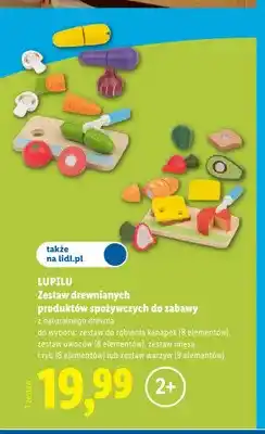 Lidl Zestaw drewnianych produktów spożywczych do zabawy zestaw do robienia kanapek Lupilu oferta