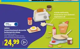 Lidl Zestaw drewnianych akcesoriów kuchennych do zabawy toster Lupilu oferta