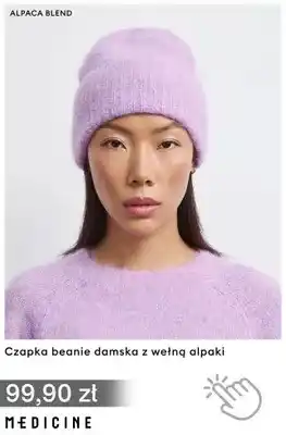 Czapka beanie damska z wełną alpaki Medicine