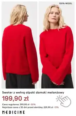 Sweter z wełną alpaki damski melanżowy Medicine
