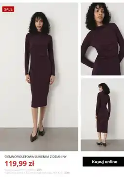 Greenpoint Ciemnofioletowa sukienka z dzianiny Greenpoint oferta