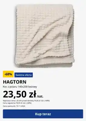 Koc z polaru Hagtorn 140x200 beżowy