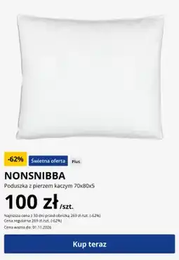 JYSK Poduszka z pierzem kaczym Nonsnibba 70x80x5 oferta