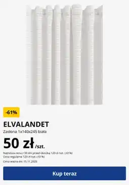 JYSK Zasłona Elvalandet 1x140x245 cm biała oferta