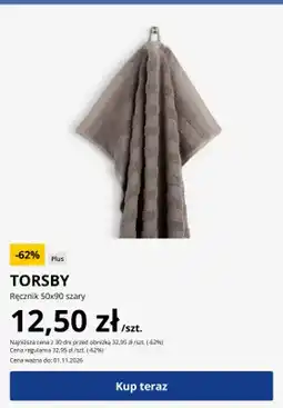 JYSK Ręcznik Torsby 50x90 cm szary oferta