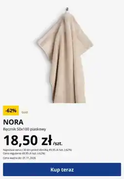 JYSK Ręcznik Nora 50x100 piaskowy oferta