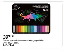 Empik Flamastry kwadratowe w metalowym pudełku 24 kolory Kidea oferta