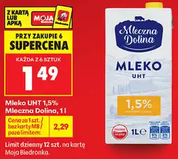 Biedronka Mleko UHT 1,5% Mleczna Dolina oferta
