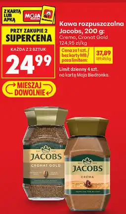 Biedronka Kawa rozpuszczalna Jacobs Crema, Cronat Gold oferta