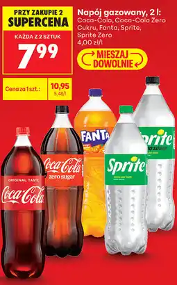 Biedronka Napój gazowany Coca-Cola, Coca-Cola Zero Cukru, Fanta, Sprite oferta