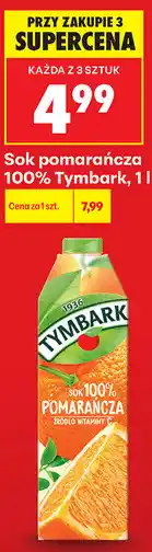 Biedronka Sok pomarańcza 100% Tymbark oferta