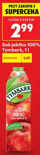 Biedronka Sok jabłko 100% Tymbark oferta