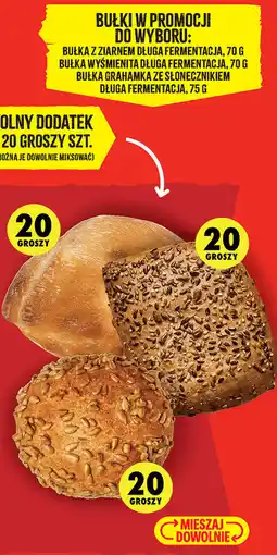 Biedronka Bułka długa fermentacja (z ziarnem, wyśmienita lub grahamka ze słonecznikiem) oferta