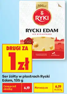 Biedronka Ser żółty w plastrach Rycki Edam oferta
