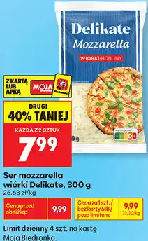 Biedronka Ser mozzarella wiórki Delikate oferta
