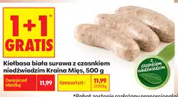 Biedronka Kiełbasa biała surowa z czosnkiem niedźwiedzim Kraina Mięs oferta