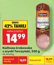 Biedronka Kiełbasa krakowska z szynki Tarczyński oferta