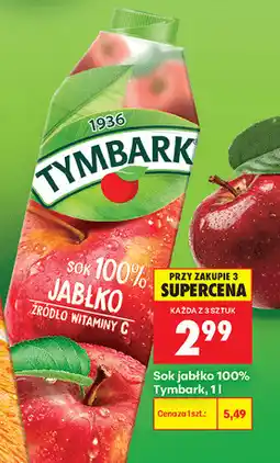 Biedronka Sok jabłko 100% Tymbark oferta