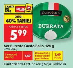 Biedronka Ser Burrata Gusto Bello oferta