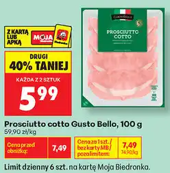 Biedronka Prosciutto cotto Gusto Bello oferta