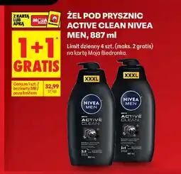 Biedronka Żel pod prysznic Active Clean Nivea Men oferta