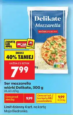 Biedronka Ser mozzarella wiórki Delikate oferta