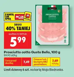 Biedronka Prosciutto cotto Gusto Bello oferta