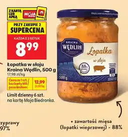 Biedronka Łopatka w słoju Kraina Wędlin oferta