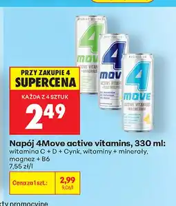 Biedronka Napój active vitamins witamina C + D + Cynk 4Move oferta