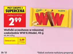 Biedronka Wafelki orzechowe w mlecznej czekoladzie WW E.Wedel oferta