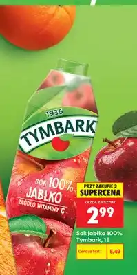 Biedronka Sok jabłko Tymbark 100% oferta