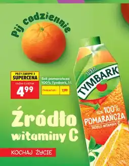 Biedronka Sok pomarańcza Tymbark 100% oferta