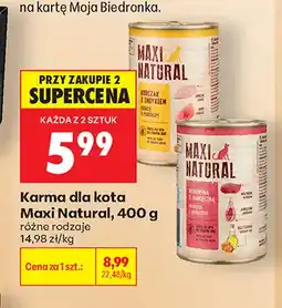 Biedronka Karma dla kota kurczak z indykiem Maxi Natural oferta
