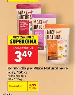 Biedronka Karma dla psa Maxi Natural małe rasy wołowina z przepiórką i borówką oferta