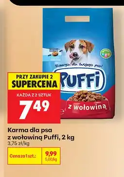 Biedronka Karma dla psa z wołowiną Puffi oferta