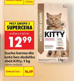 Biedronka Sucha karma dla kota bez dodatku zbóż wołowina Kitty oferta