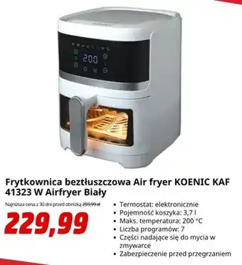 Frytkownica beztłuszczowa Koenic Kaf 41323W biały