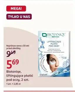 Rossmann Liftingujące płatki pod oczy Biotaniqe oferta